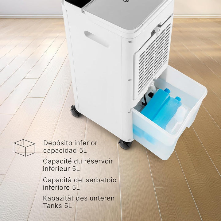 Ufesa Narvik Verdunstungskühler, 65W, Kühlfunktion und Ventilator, 3 Geschwindigkeiten, 3 Modi, Touc