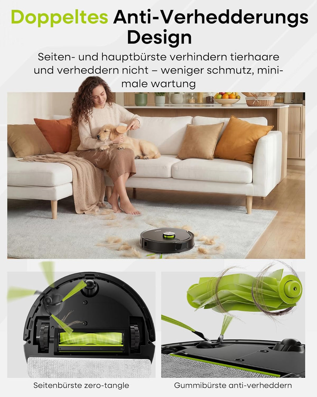 MONSGA Saugroboter mit Wischfunktion 8000PA, Staubsauger Roboter mit Absaugstation 4L, LiDAR Navigat