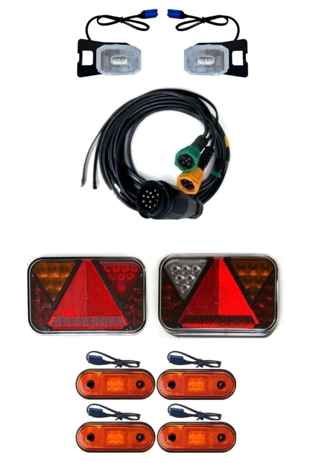 MelTruck® Anhängerbeleuchtung LED Rückleuchten u. Umrissleuchten mit Schnellanschluss 13 polig Kabel