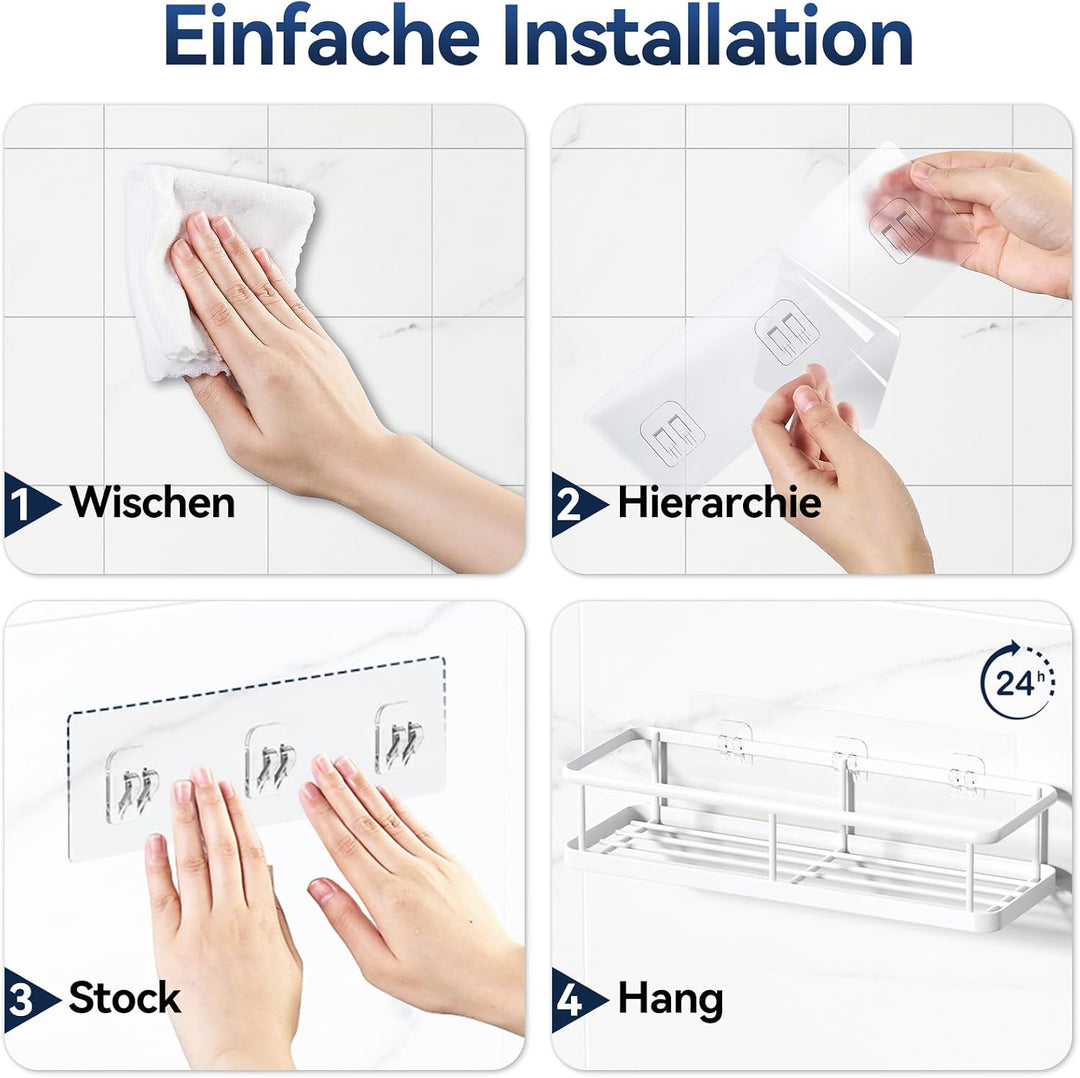 YASONIC Duschablage ohne Bohren Badezimmer Organizer, Duschregal ohne bohren, Duschhalterung ohne Bo