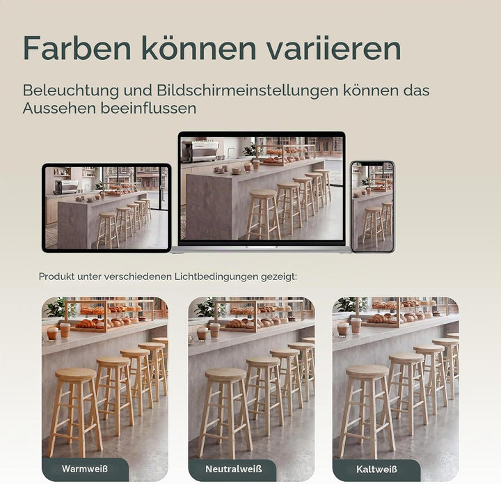 Chef Vida Frühstücks-Barhocker, Holz, drehbar, Küche Ca. 64 x 32 x 32 cm (H x B x T)