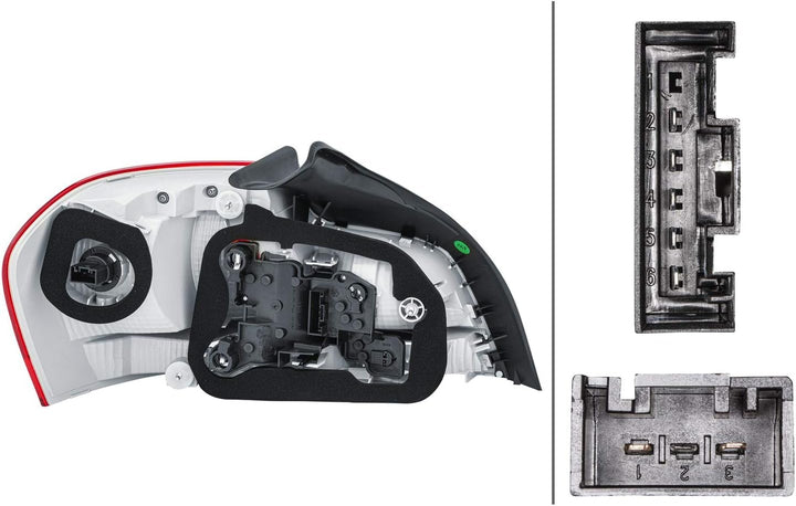 HELLA 2VP 010 756-201 Heckleuchte - dunkel/weiss/rot - rechts - für u.a. BMW 1 Convertible (E88), Re