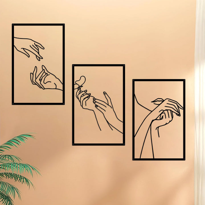 Resama Nagelstudio Wanddekoration Nagelstudio Wandkunst und Zubehör,Schwarze Metall-Raumdekorationen
