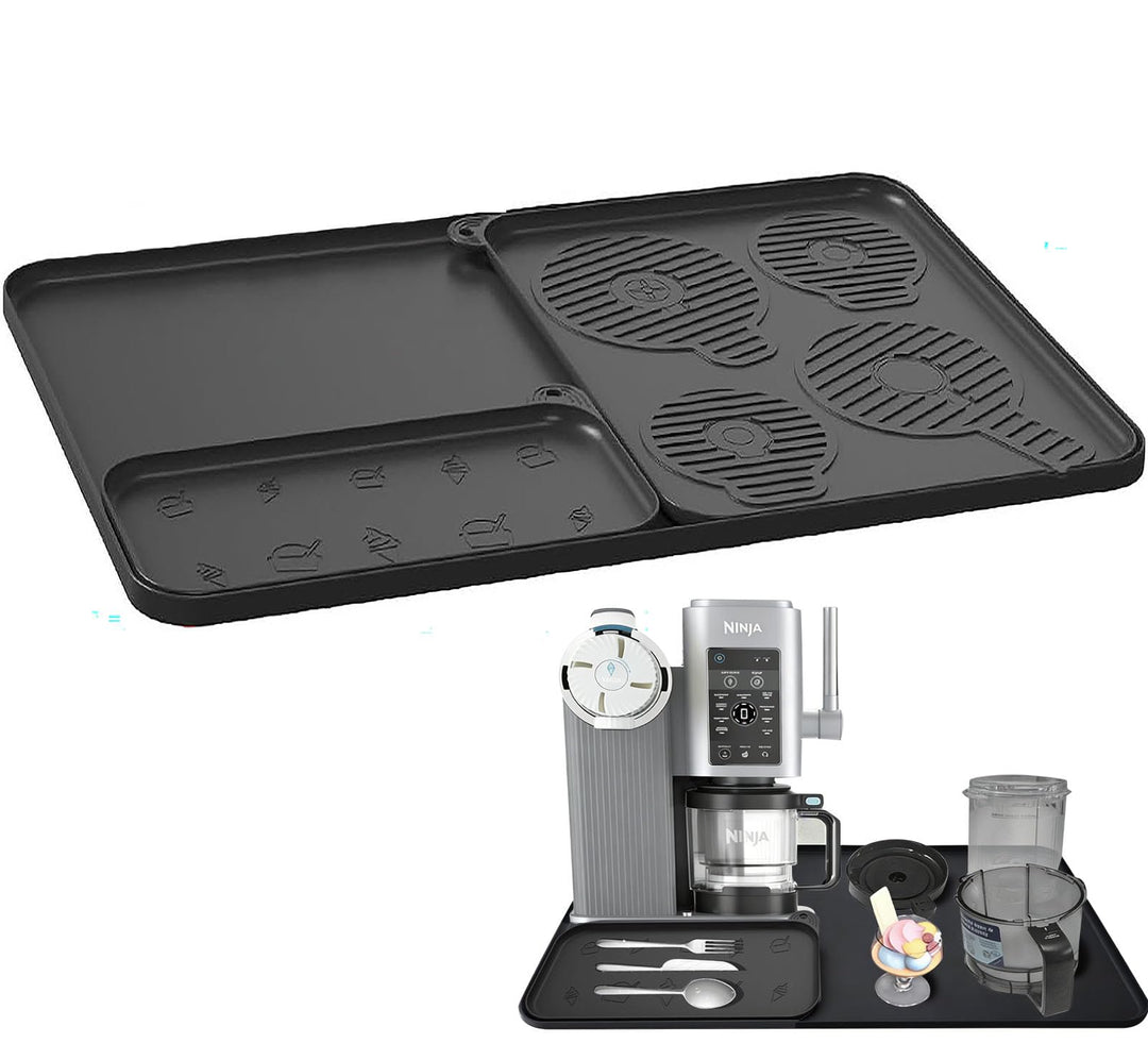 Gleitunterlage für Ninja Creami Eismaschine NC700/500/300 Arbeitsplattenmatte, 3 Stück Silikonmatte