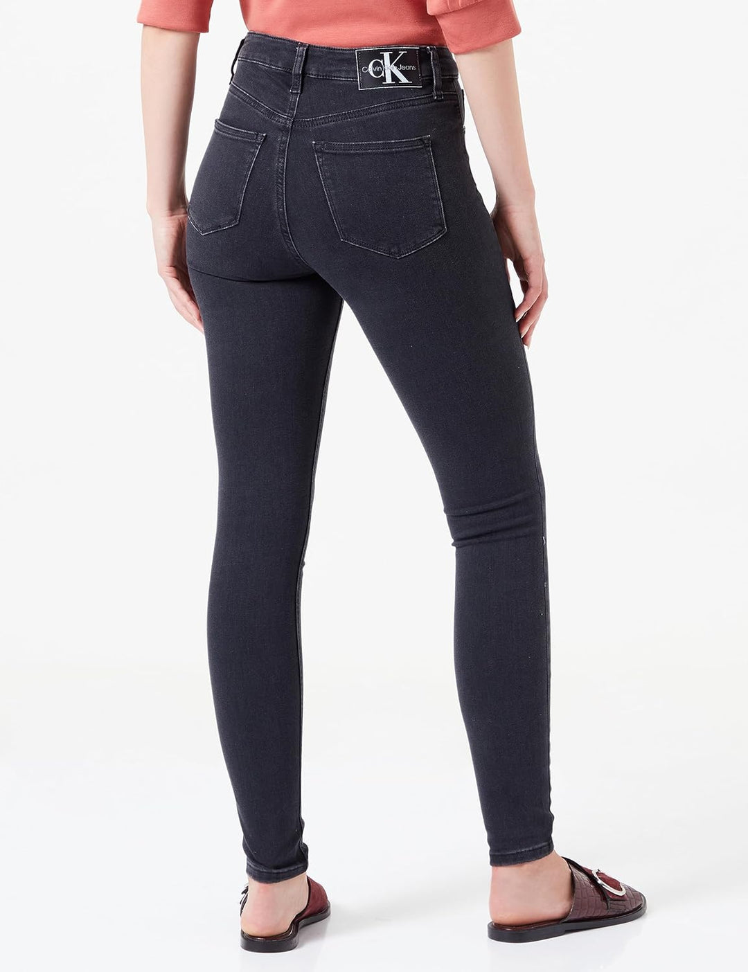 Calvin Klein Damen Jeans Hose Skinny High Waist 25W / 32L Denim (Denim Black), 25W / 32L Denim (Deni