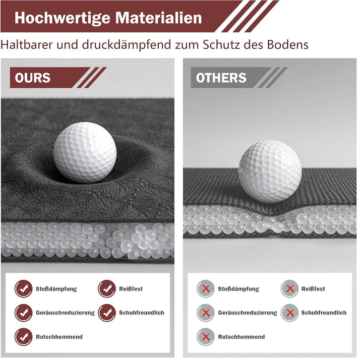 Stepwaver XXL-Fitnessmatte, 183x122 / 213x152 / 243x152cm (6mm) Dicke Trainingsmatte für Heimstudio