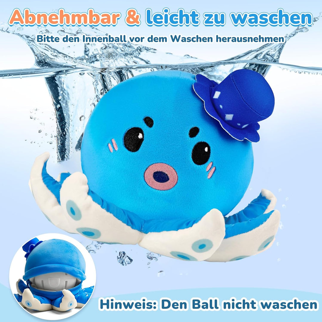 SAIMAND Oktopus Baby Spielzeug 6 7 8 9 10 12 Monate, Interaktive Plüschtiere, Musikalische Spielzeug