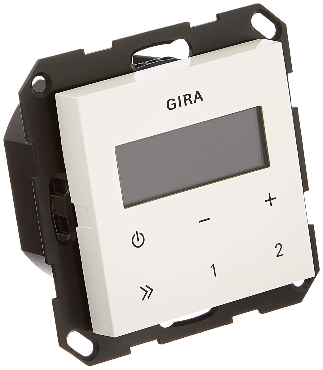 Gira 228403 Unterputz-Radio RDS ohne Lautsprecher ST55, reinweiss-glänzend Single, Single