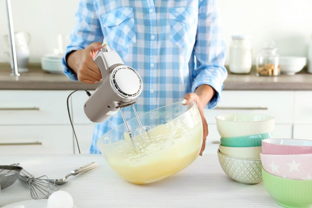 Küchenmaschine R110, Edelstahl, 400 W, 2 Paar Handmixer, Handrührgerät mit 5 Geschwindigkeitsstufen,