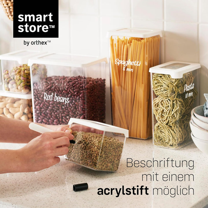 SmartStore Vorratsdosen 1.6L Set mit 4 Stück - Plastik Aufbewahrungsbox mit Deckel, BPA-frei, Spülma