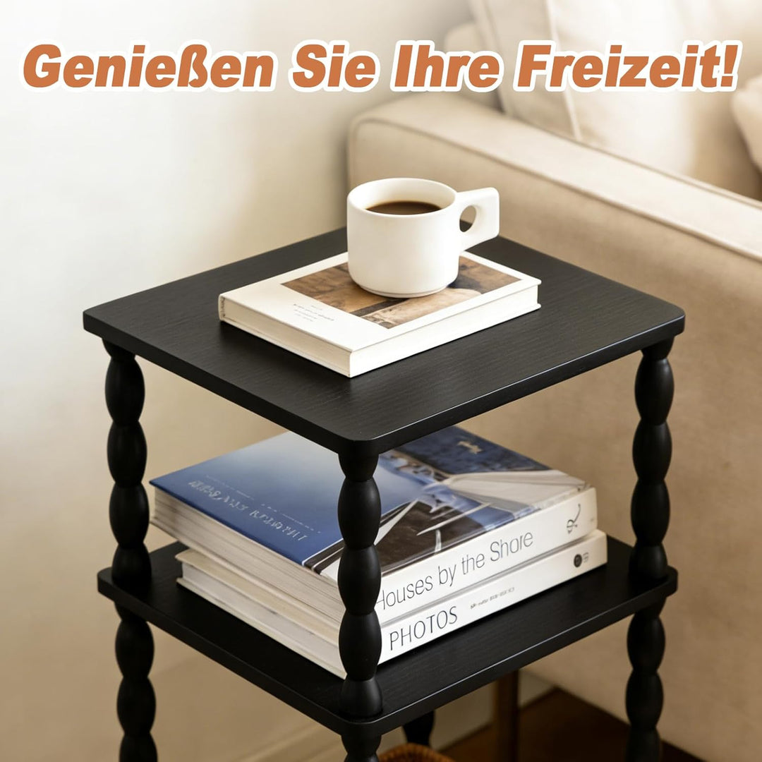 Holztisch, Kleiner Couchtisch & Beistelltisch, multifunktionaler Mini Tisch für Bett, Couch, Wohnzim