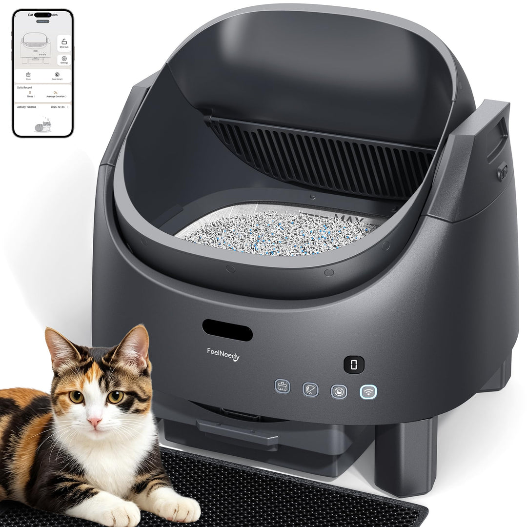 FEELNEEDY Katzenklo Selbstreinigend, Elektrisches Katzenklo mit Geruchsneutralisierungssystem für Ka