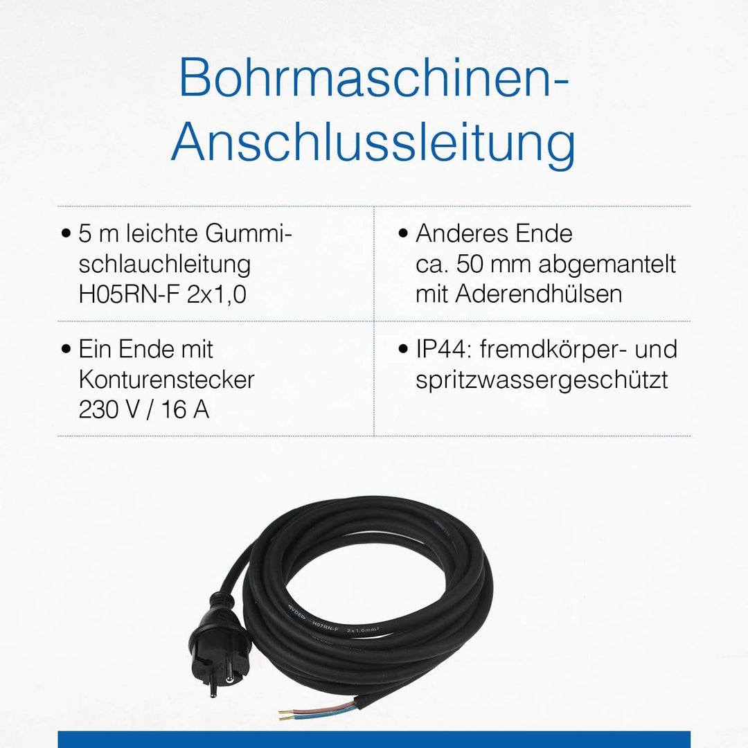 as - Schwabe Gummi-Anschlussleitung 10 m – Verbindungskabel 230 V / 16 A, H07RN-F 3G1,5 & Bohrmaschi