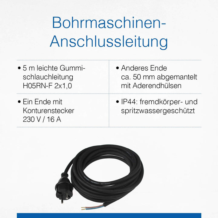 as - Schwabe Gummi-Anschlussleitung 10 m – Verbindungskabel 230 V / 16 A, H07RN-F 3G1,5 & Bohrmaschi