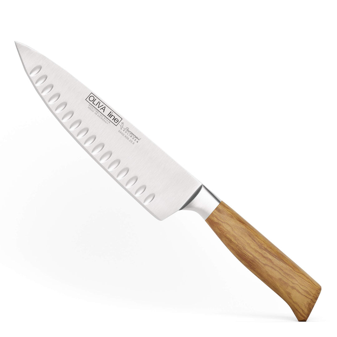 Burgvogel Solingen Kochmesser 20 cm geschmiedet Olivenholz, Oliva Line, rostfrei, deutsches Küchenme