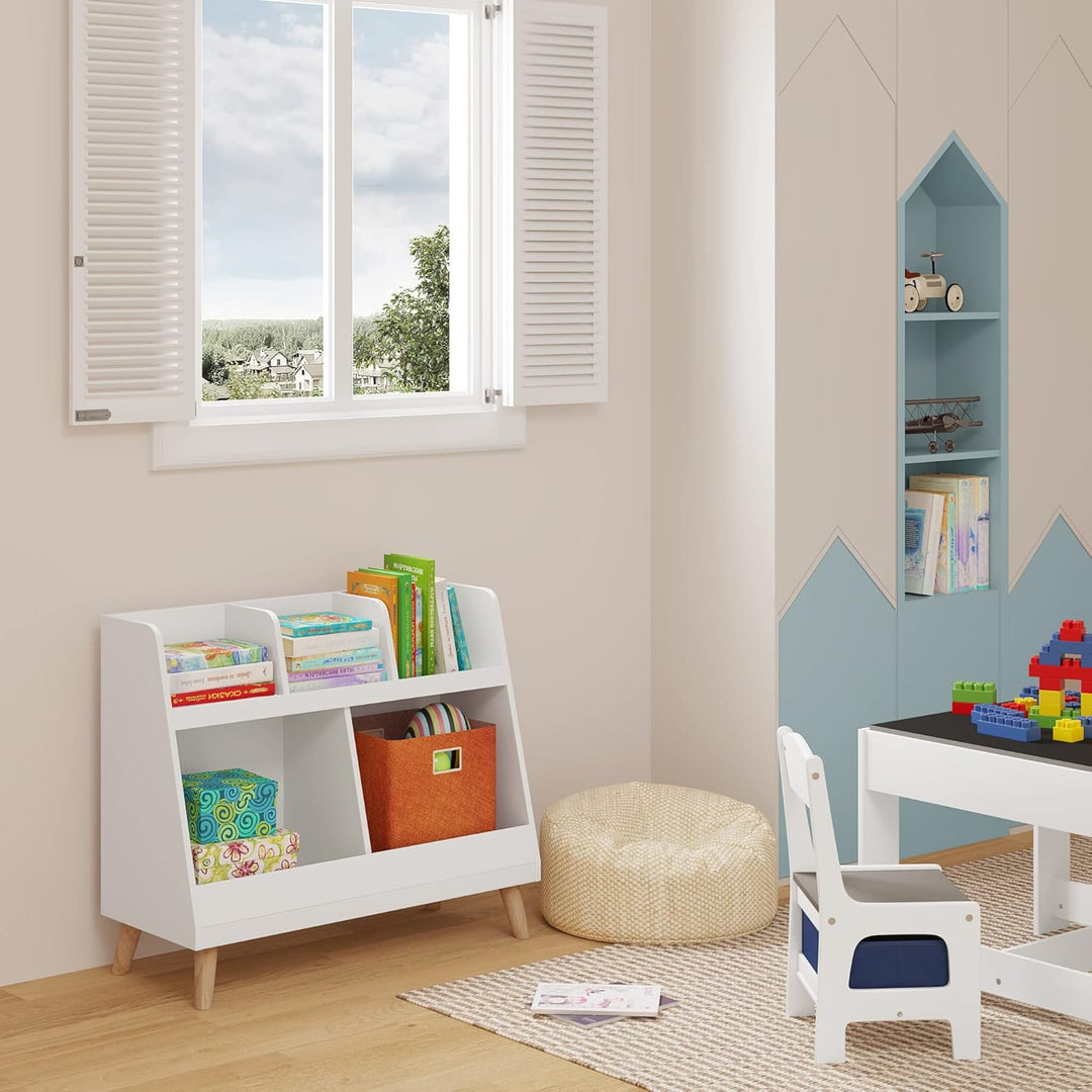Lestarain Kinderregal, Kinderzimmerregal mit 5 Ablagefächern, Bücherregal für Kinder, Spielzeug-Orga