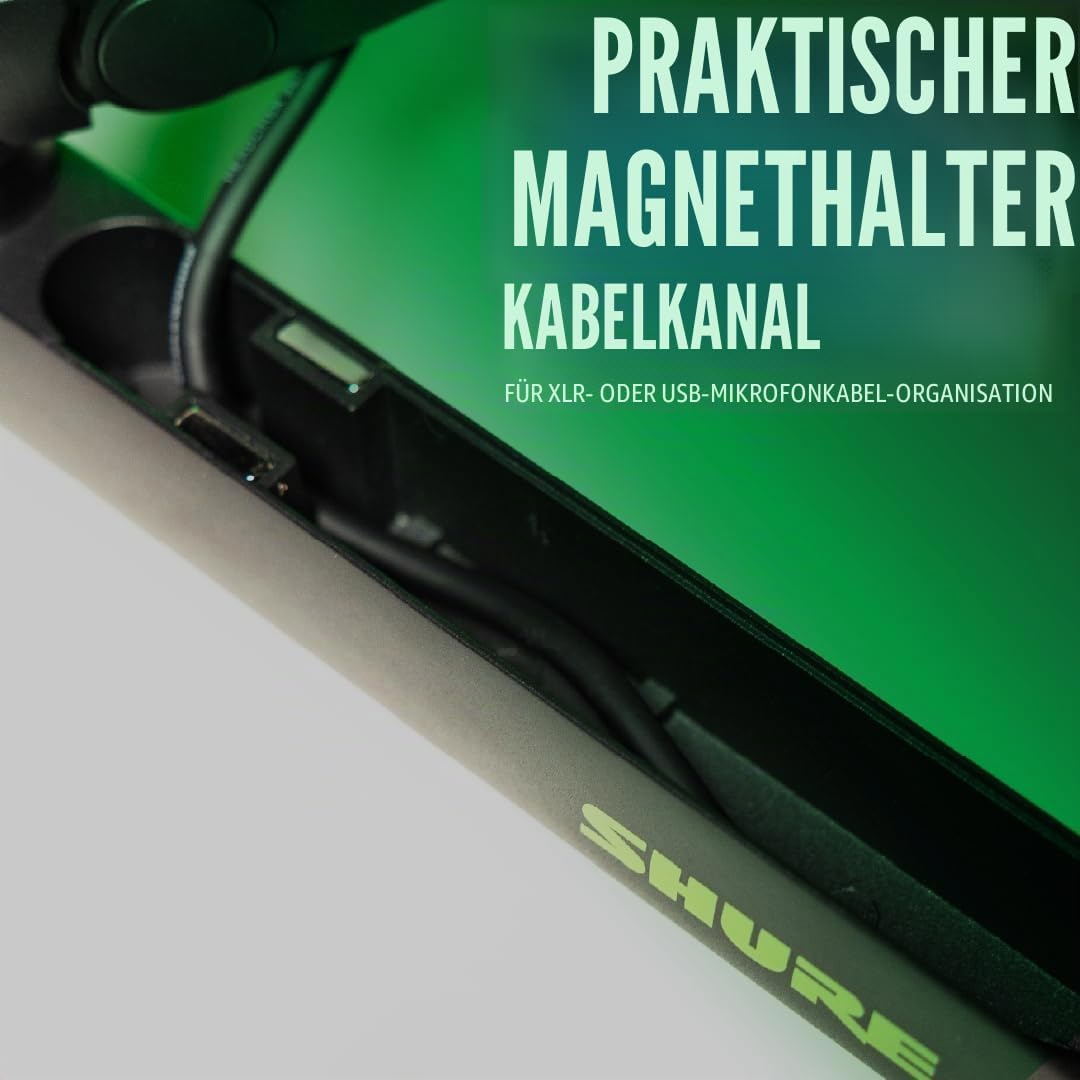 Shure by Gator Premium-Mikrofonständer mit flachem Profil für den Schreibtisch; vollständig verstell