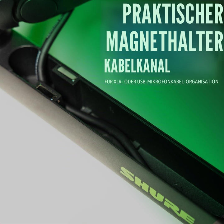 Shure by Gator Premium-Mikrofonständer mit flachem Profil für den Schreibtisch; vollständig verstell