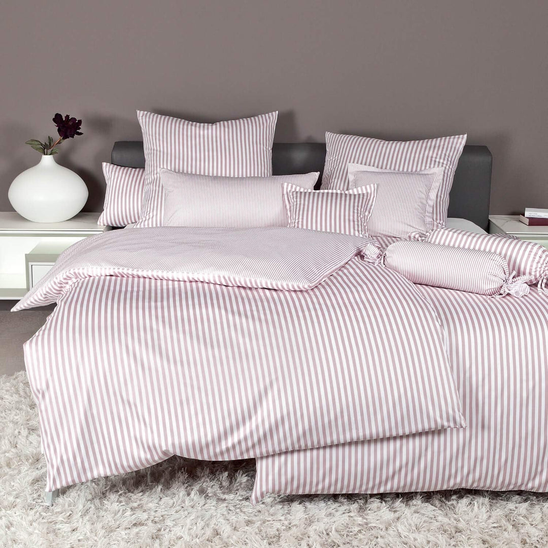 Janine 3912 Mako Seidensatin Wendebettwäsche modernclassic 155x220 cm + 80x80 cm kreiderose 155 cm x