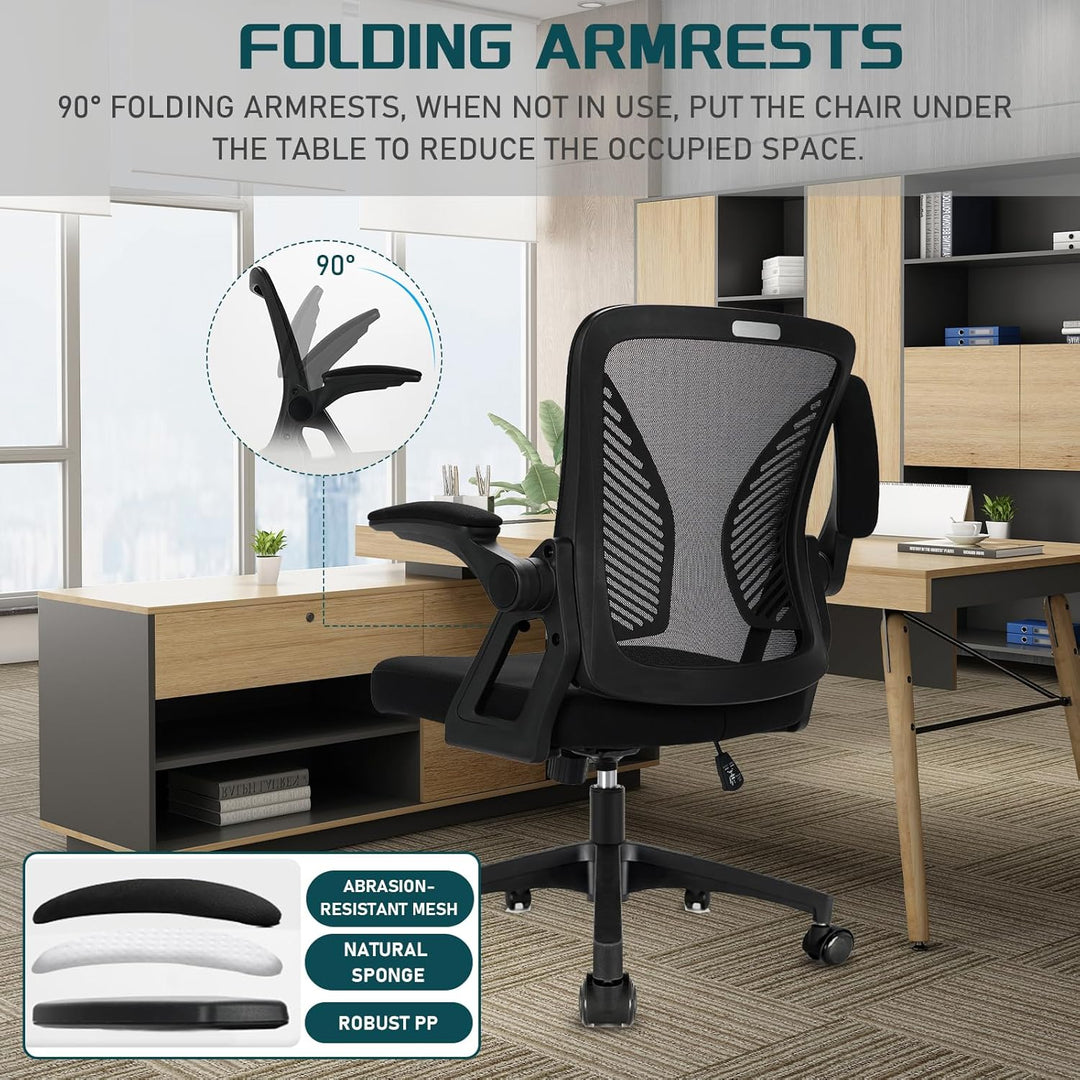 Milacyee Bürostuhl Ergonomisch, Bürostuhl, Schreibtischstuhl mit Verstellbarer Armlehnen, Lendenwirb
