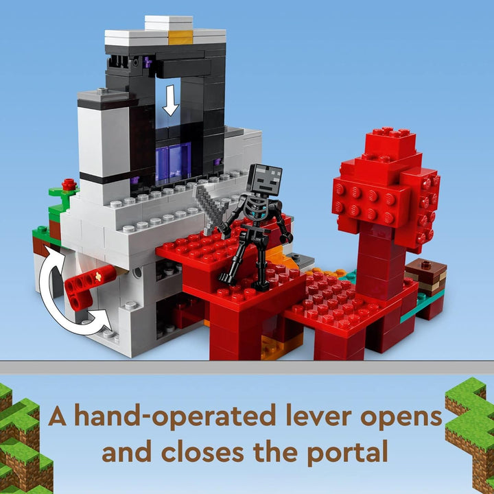 LEGO Minecraft The Ruined Portal 21172 Building Kit; Fun Minecraft Toy for Kids with Steve and a Wit