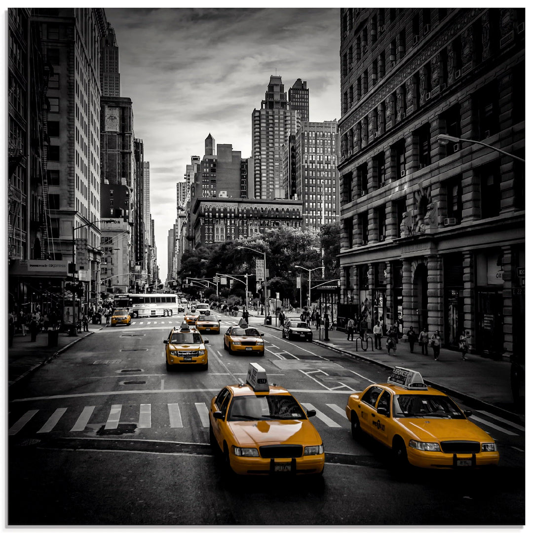 ARTland Glasbilder Wandbild Glas Bild einteilig 40x40 cm Quadratisch Amerika New York City Manhattan