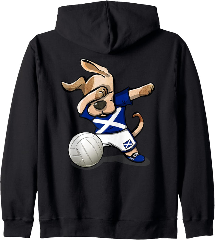 Dabbing Dog Schottland Volleyball Fans Trikot Schottische Flagge Kapuzenjacke