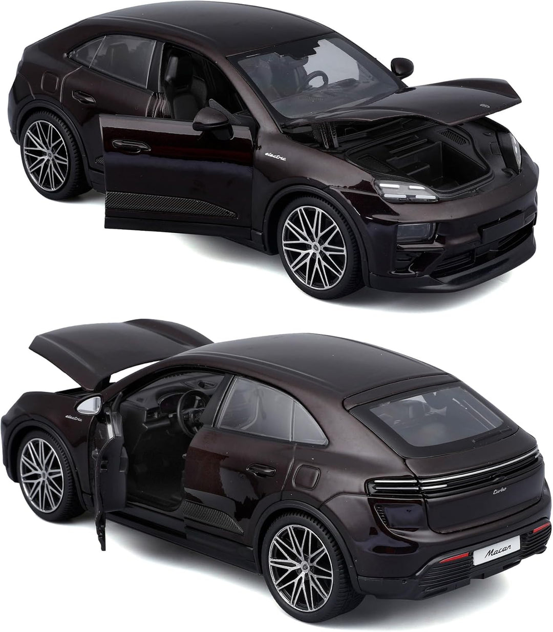 Bburago - Porsche Macan 4 Electric Massstab 1:24, Diecast-Auto, Detailgetreu mit Türen und Motorhaub