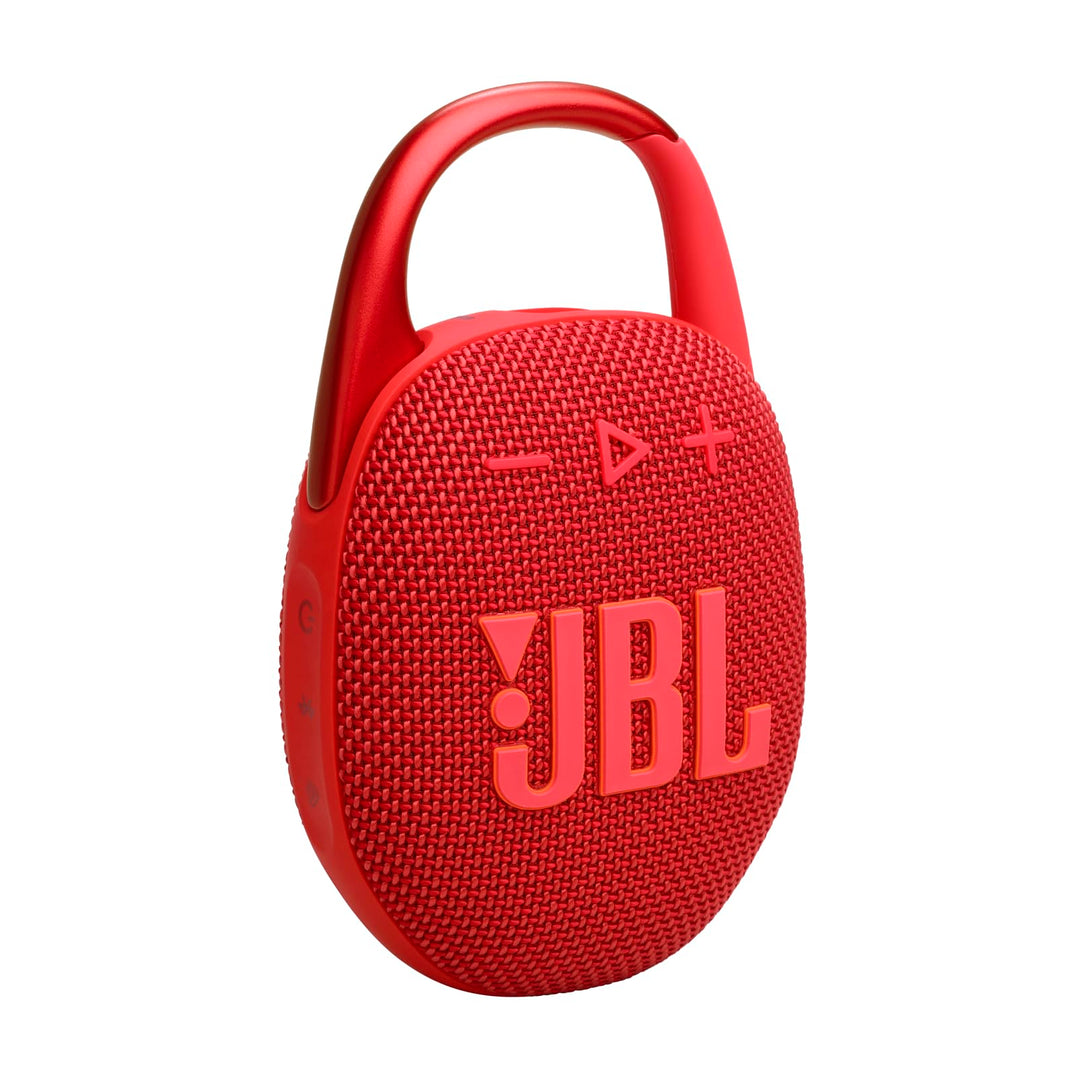 JBL Clip 5 in Rot – Tragbare Bluetooth-Lautsprecher-Box mit JBL Pro Sound, tiefem Bass und Playtime-