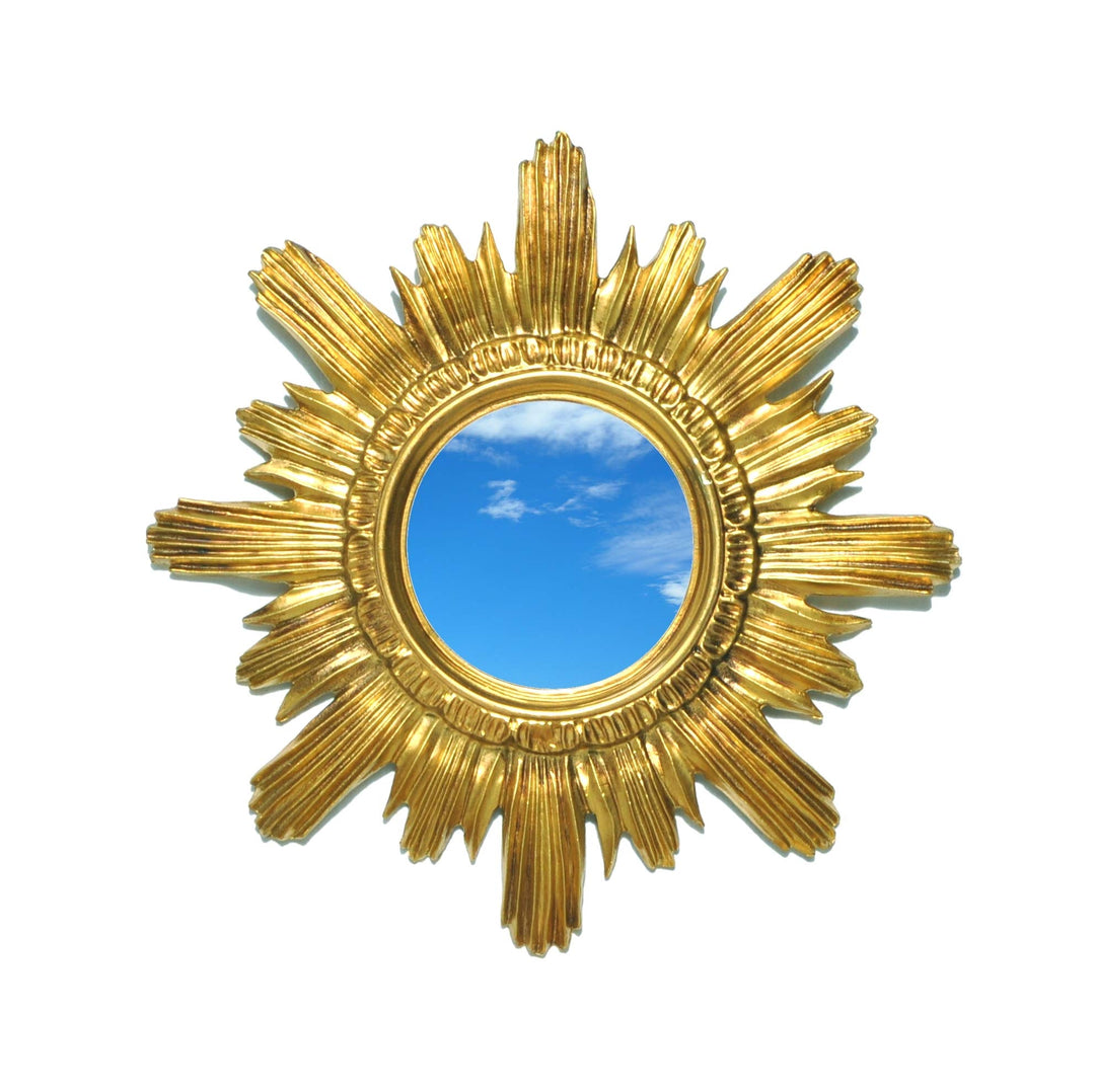 Ideacasa Spiegel mit goldener Sonne, Barock-Stil, Luigi XVI Kunst, Vintage, 42 cm