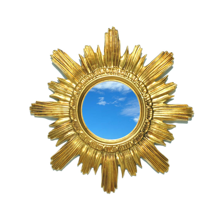 Ideacasa Spiegel mit goldener Sonne, Barock-Stil, Luigi XVI Kunst, Vintage, 42 cm