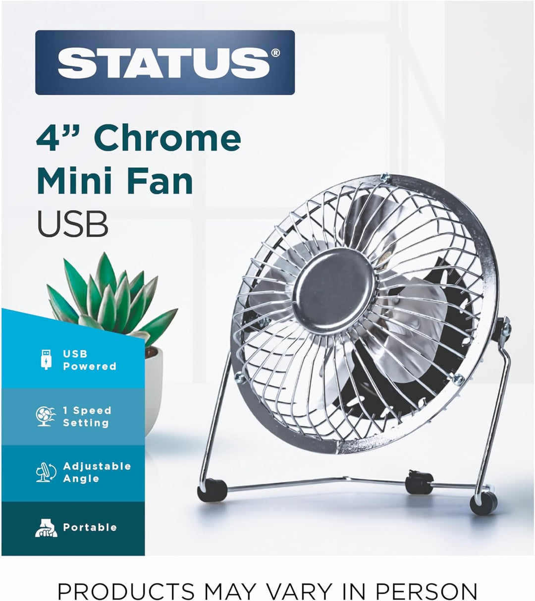 Status USB Tischventilator | 10,2 cm tragbarer Mini-Ventilator | Single Speed Kleiner Ventilator | C