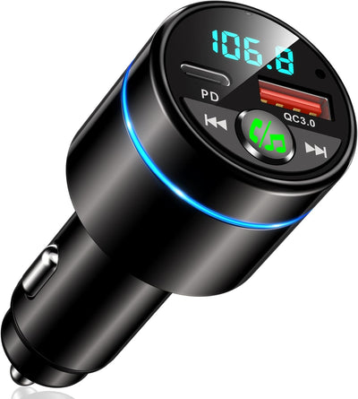 Mohard FM Transmitter Auto Bluetooth 5.3, Ganzmetall PD 30W & QC3.0 18W Schnelles Autoladegerät Ziga