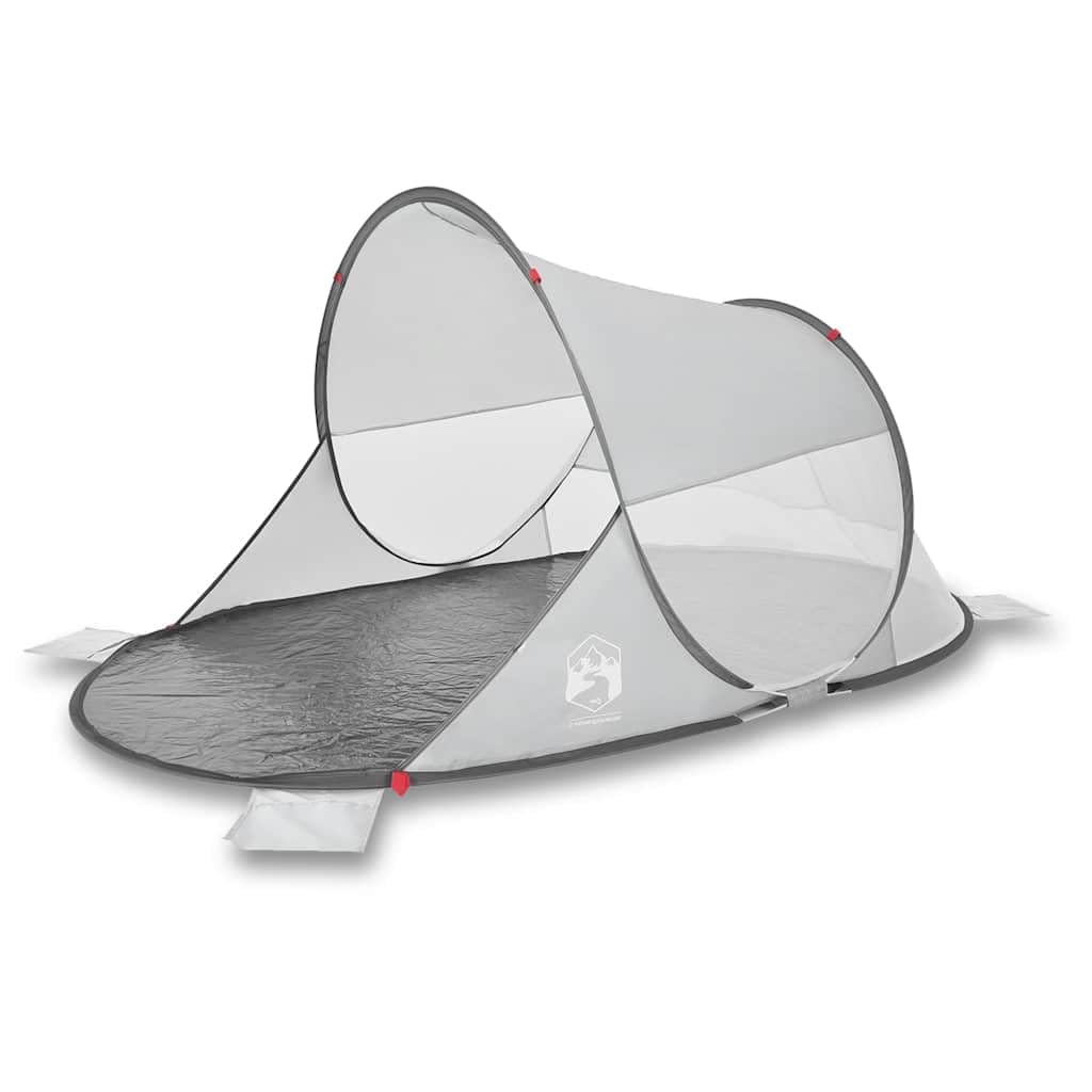 vidaXL Strandzelt, Strandmuschel mit Offenem Eingang, Campingzelt Pop-Up Wasserdicht Tragbar, Wurfze
