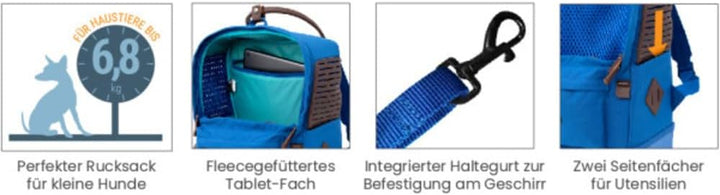 Kurgo Nomad Hunderucksack, Blau, Blau