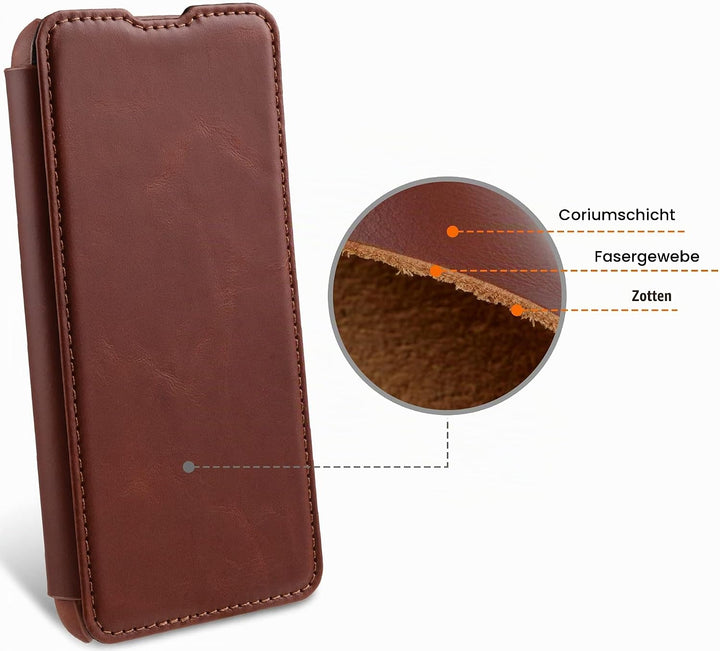 STILGUT Book Case kompatibel mit Samsung Galaxy S23 Hülle aus Leder, Lederhülle, Klapphülle, Handyhü