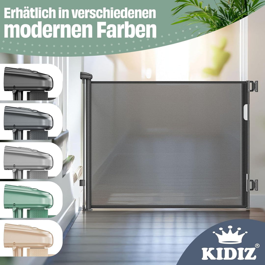 KIDIZ® Treppenschutzgitter Türschutzgitter ausziehbar 0-140CM | kindersicheres Treppengitter für Bab