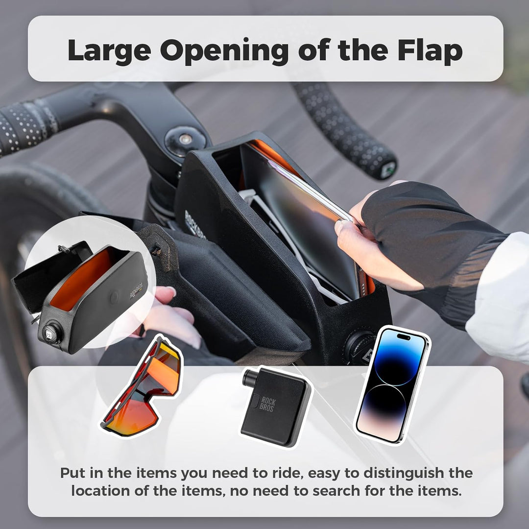 ROCKBROS Road to Sky Fahrrad Oberrohrtasche 100% Wasserdicht Magnetische Rahmentasche Fahrradtasche