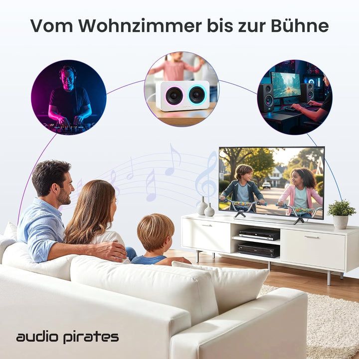 audio pirates High Performance Audio Cinchkabel 2 x 2 Cinch- Kabel | brillante Tonqualität, Sehr rob