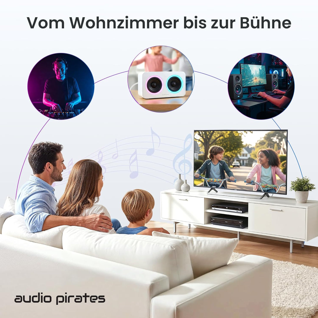 audio pirates High Performance Audio Cinchkabel 2 x 2 Cinch- Kabel | brillante Tonqualität, Sehr rob