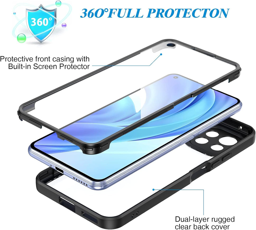 CENHUFO für Xiaomi Mi 11 lite 5G Hülle, 360 Grad Schutzhülle Panzerhülle mit Eingebautem Displayschu