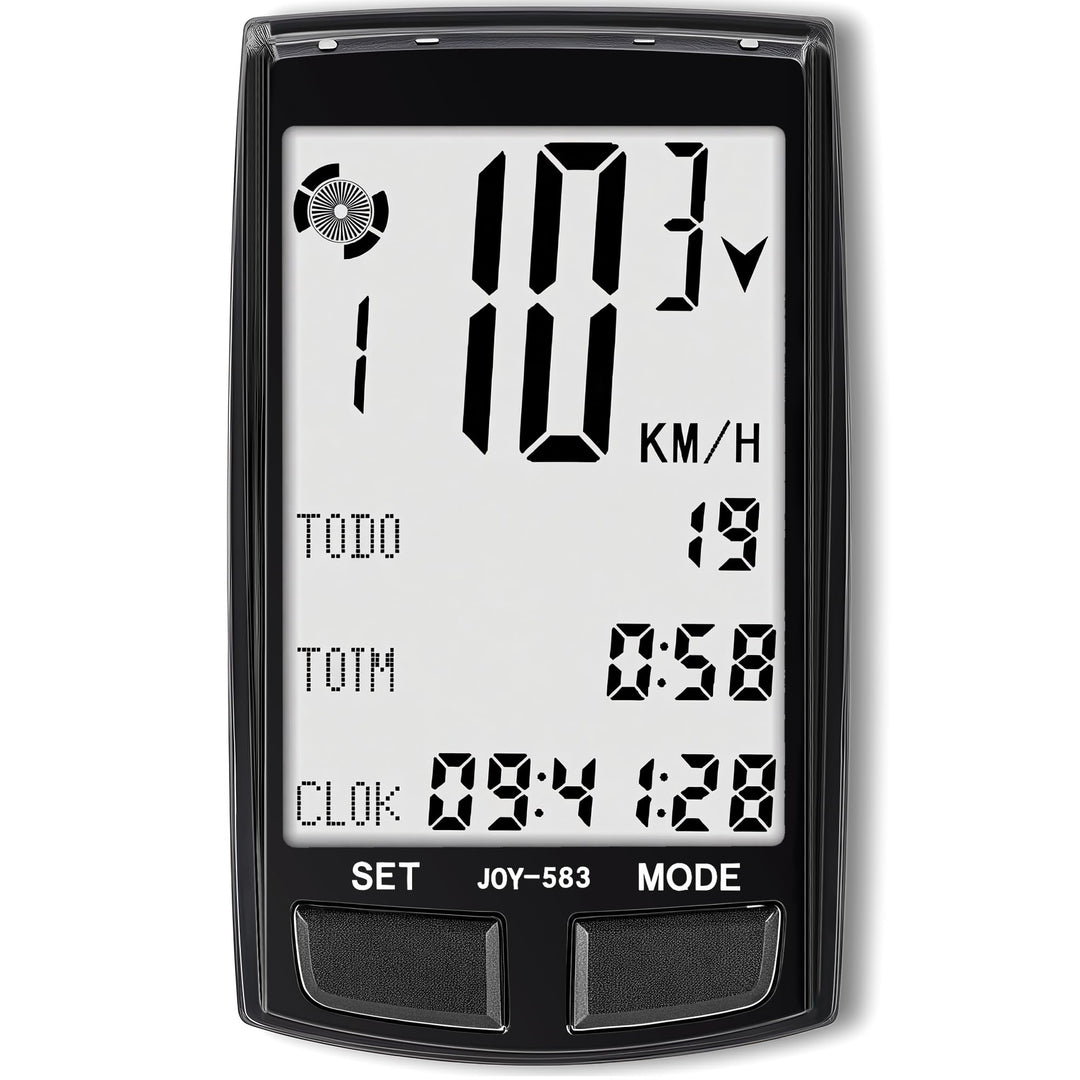 Fahrradcomputer und Kilometerzähler, kabellos, grosses Display, 3,3 Zoll (8,9 cm), MPH, KM/H, Geschw