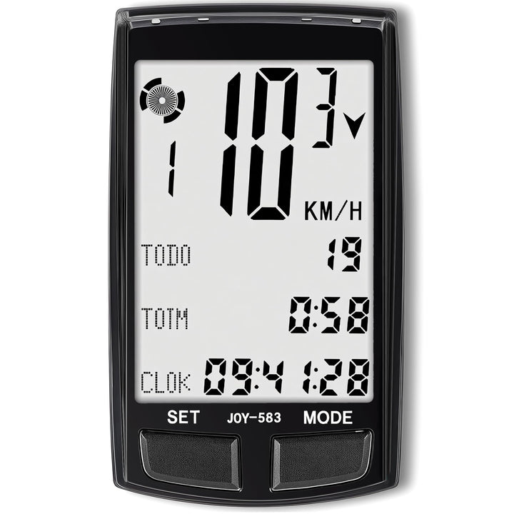 Fahrradcomputer und Kilometerzähler, kabellos, grosses Display, 3,3 Zoll (8,9 cm), MPH, KM/H, Geschw