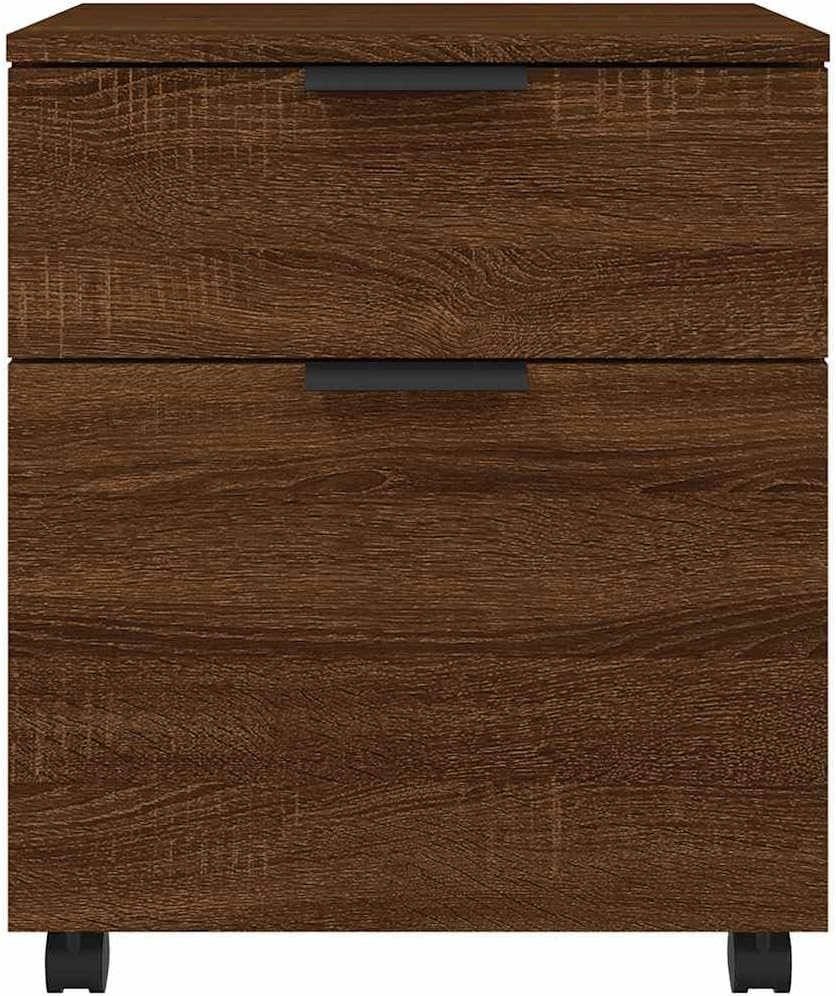 vidaXL Aktenschrank Mobil mit Rollen, Rollschrank Rollcontainer für Büro, Büroschrank mit viel Staur