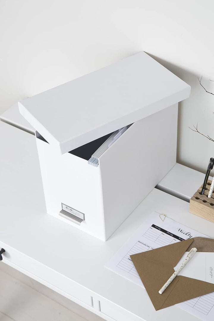 BIGSO JOHAN Hängeregisterbox A4 – Hängemappenbox mit Deckel und Griff – Schreibtischablage für Hänge