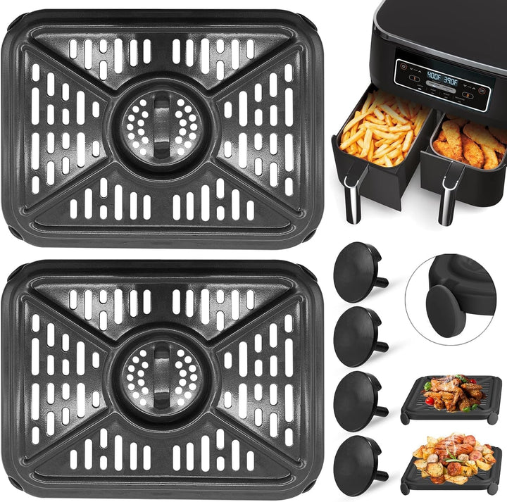 GCQ Air Fryer Grillpfanne für Ninja Foodi AF400EU 9,5 l 6-in-1 DualZone 2 Schubladen Heissluftfritte