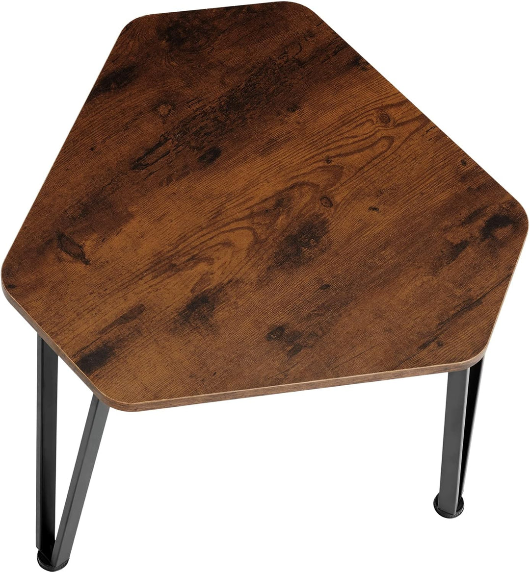 tectake Beistelltisch 3er Set, sechseckiger Couchtisch in 3 Grössen, Industrie-Stil, Holz Satztische
