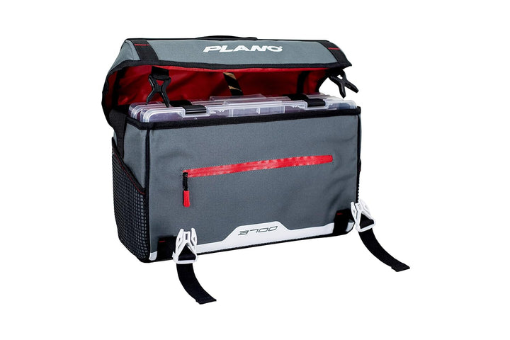 Plano Unisex-Erwachsene Weekend Series 3700 Softsider Angeltasche Ködertasche, Grau/Rot 3700 Softsid