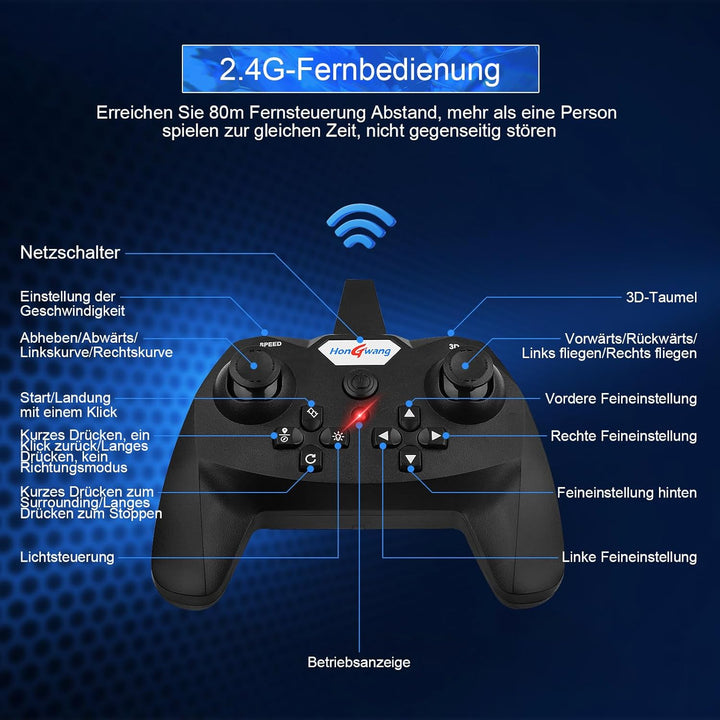 Henakmsl RC Flugzeug 2.4GHz Ferngesteuertes Flugzeug L0712 Quadcopter Schwebendes Kampfflugzeug RC F