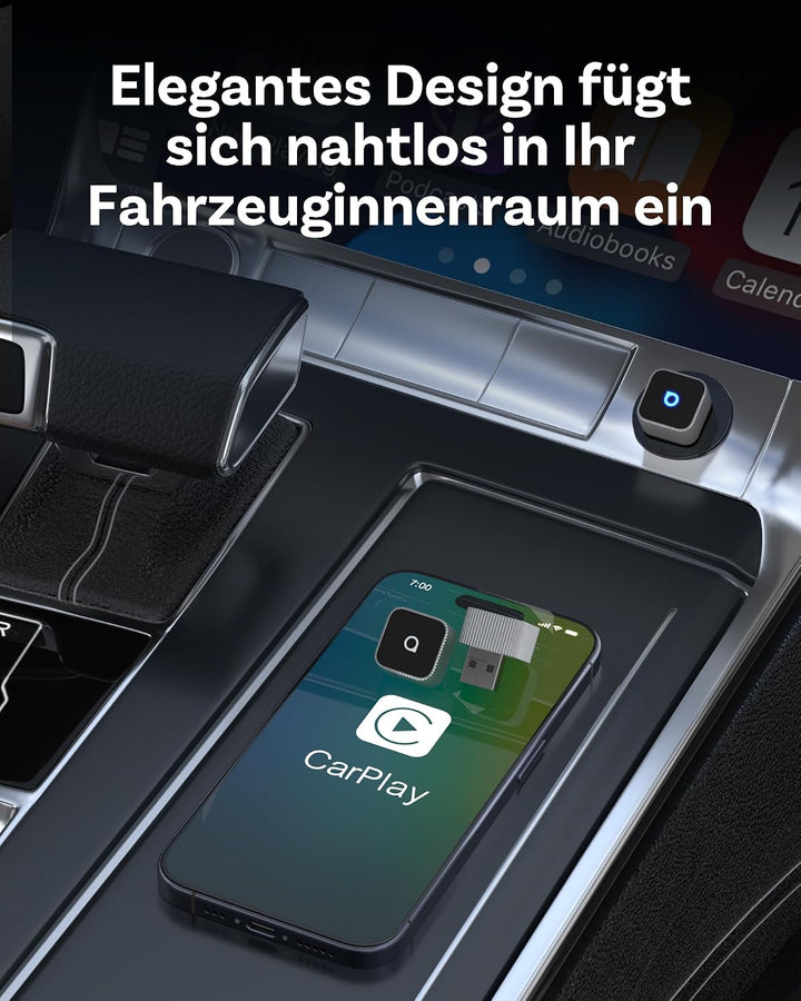 OTTOCAST MINI 3.0 Slim 2026 Upgrade Wireless CarPlay &amp; Android Auto Adapter | 2-in-1 Dongle, Wandelt